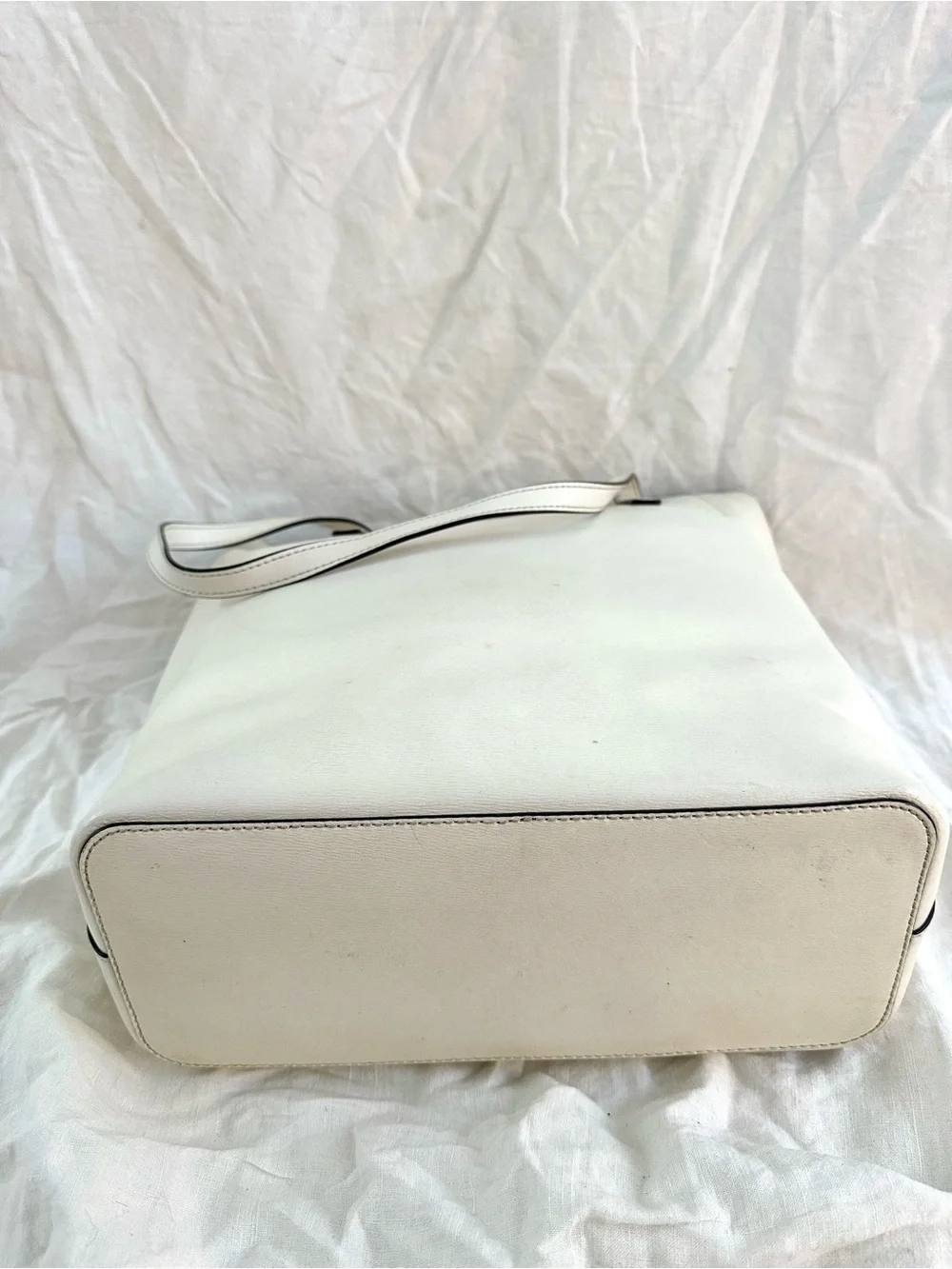 Michael Kors White Leather Shoulder Tote